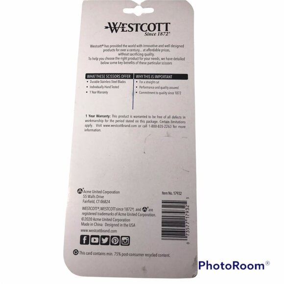 Westcott Limited Edition 2 Piece Green 8” Scissor and Snip New - Picture 2 of 2